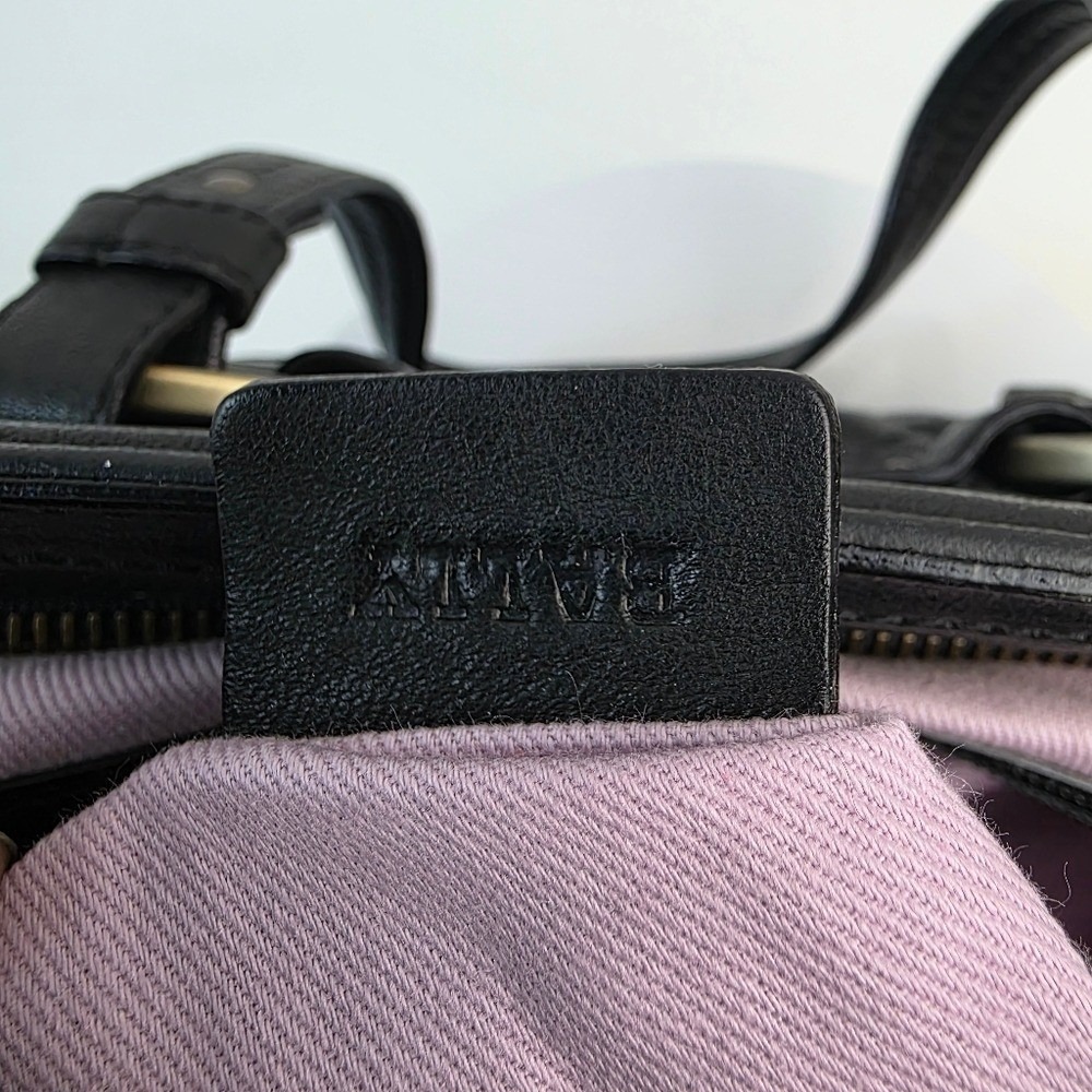 Bally Quilted Rosalyn Tassell Satchel Baguette Handbag Black Leather - Picture 14 of 16